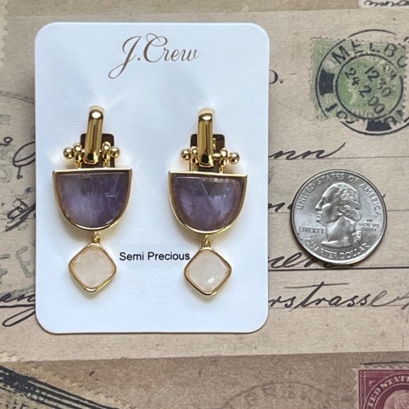 J. CREW Bobbie Stone Drop Post Earrings - Picture 2 of 5
